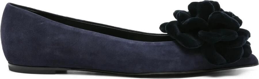 AGL Ballerina's van suède met bloemversiering