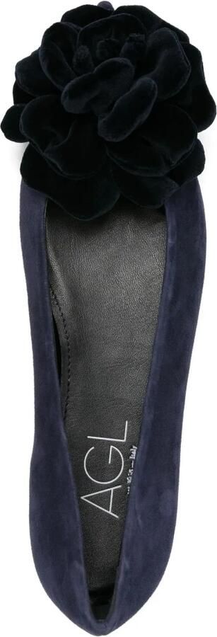 AGL Ballerina's van suède met bloemversiering - Foto 2