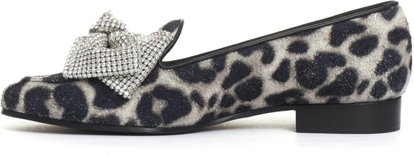 AGL Mocassino Crosta Stampa Leopardo Fiocco in Strass - Foto 2