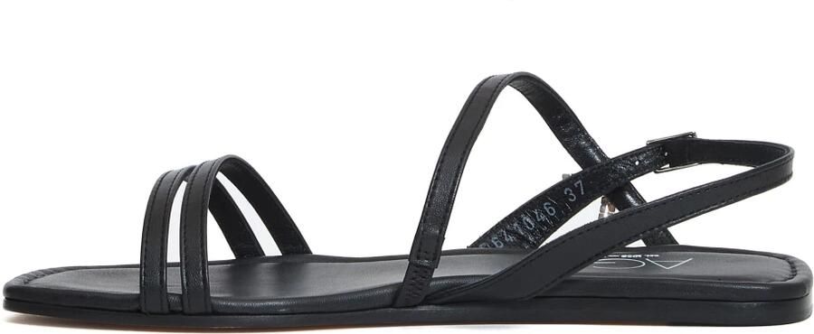 AGL Zwarte Sandalen met Zilveren Strik