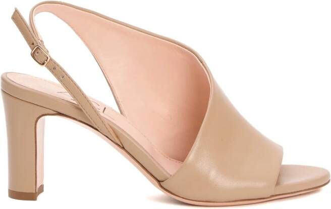 AGL Beige Leren Sandalen met 80mm Hak