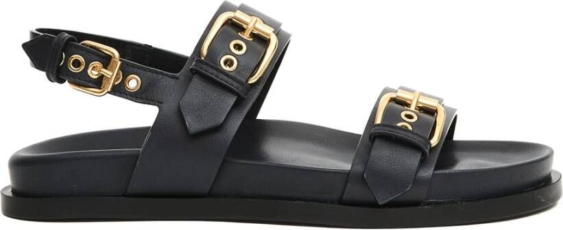 AGL Blauwe Dubbele Band Sleehak Sandalen