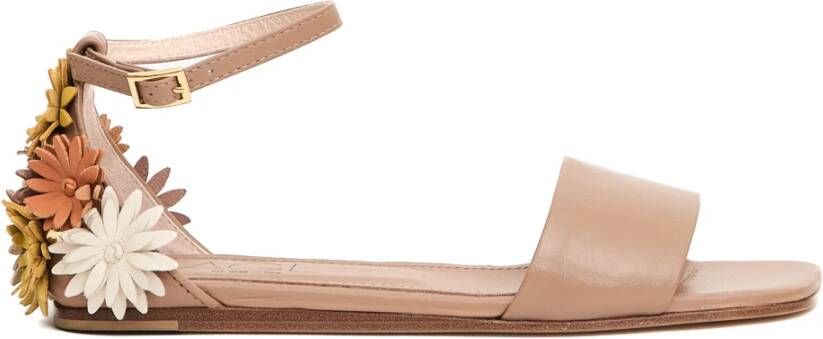 AGL Bloemapplicatie Leren Sandalen voor Vrouwen