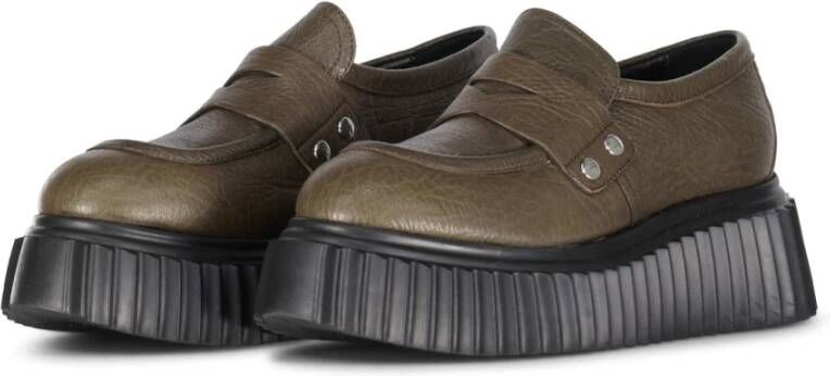 AGL Chunky Loafer in schapenleer Green Dames