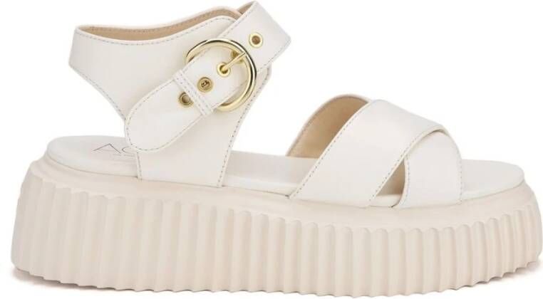 AGL Beige Sleehak Sandalen Beige Dames