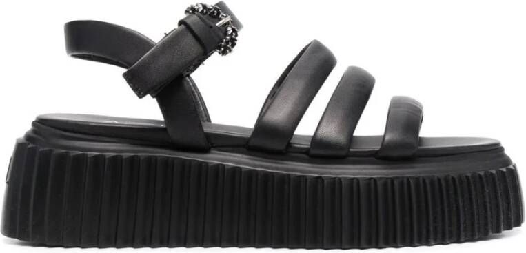 Attilio Giusti shiny sandals Zwart Dames
