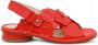 AGL Rode Leren Platte Sandalen Vrouwen Red Dames - Thumbnail 2