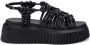 AGL Zwarte Flatform Sandalen Casual Open Sleehakken Black Dames - Thumbnail 1