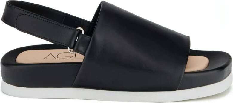 AGL Flat Sandals Black Dames
