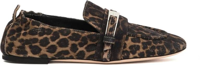 AGL Luipaardprint Mocassins Beige Schoenen