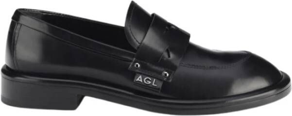 AGL Metallic Leren Loafer Black Dames