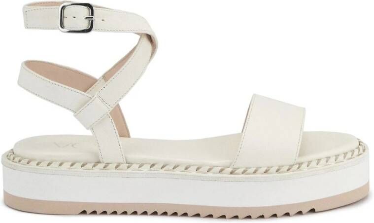 AGL Witte Casual Open Platte Sandalen White Dames