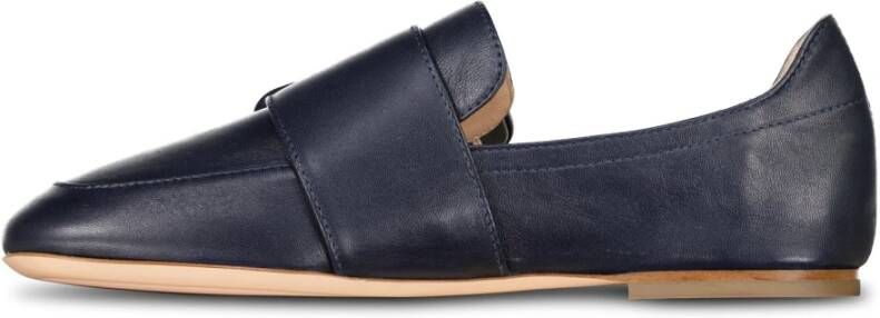 AGL Stijlvolle leren loafers met gesp Black Dames