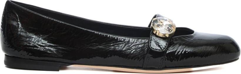 AGL Zwarte Ballerina's met Juweeldetail