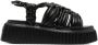 AGL Zwarte Flatform Sandalen Casual Open Sleehakken Black Dames - Thumbnail 7