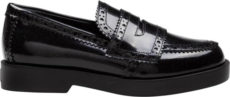 AGL Zwarte leren loafer met anatomisch voetbed