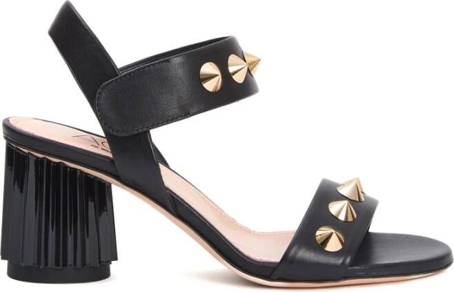 AGL Zwarte Leren Sandalen met Noppen