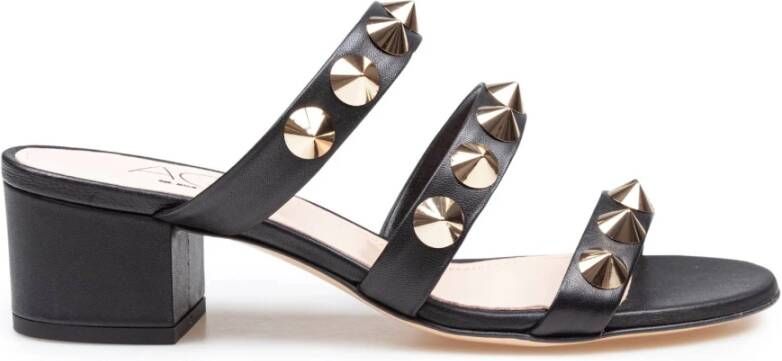 AGL Zwarte leren Spike Muiltje met studs