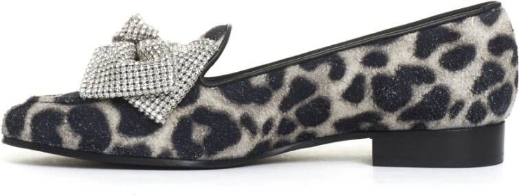 AGL Zwarte Luipaardprint Mocassins Black Dames