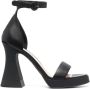 AGL Zwarte platte enkelsandalen voor vrouwen - Thumbnail 1