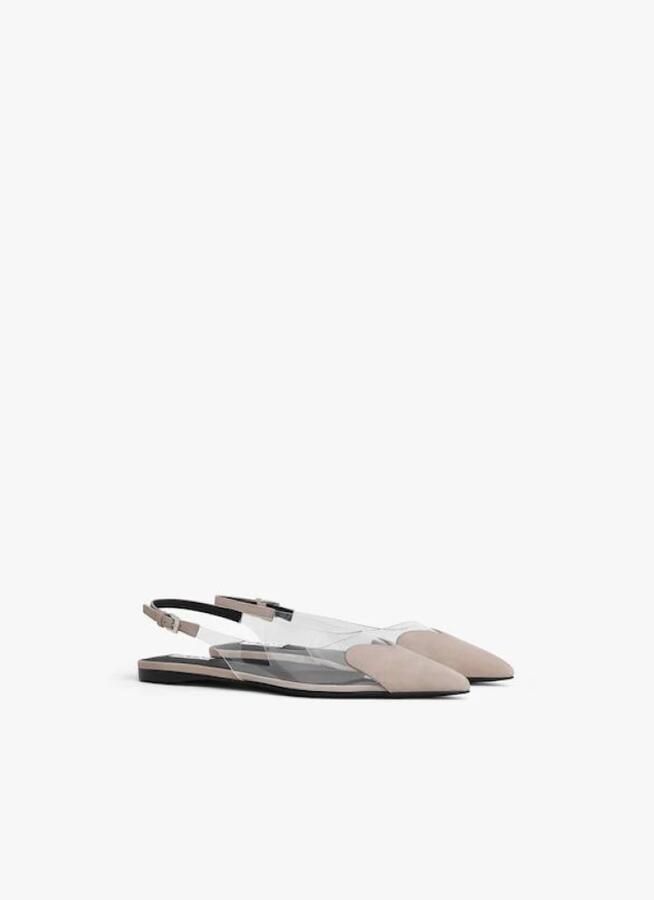 Alaïa Beige Heart Flat Slingback Schoenen