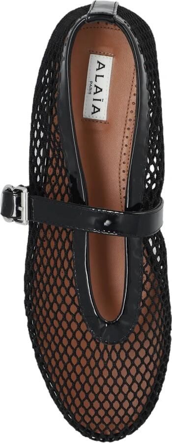 Alaïa Zwarte visnet ballerina flats Black Dames - Foto 2