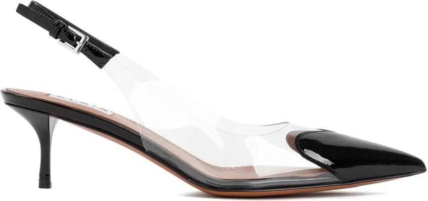 Alaïa Hart Slingbacks in Patent Lamsleer Black Dames
