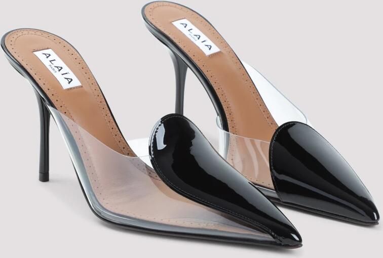 Alaïa Zwarte Leren Pantoffels Stijlvolle Hakken - Foto 2