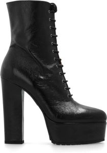 Alaïa Glanzende platform enkellaarzen Zwart Dames