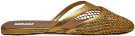 Alaïa Gouden Platte Muiltjes