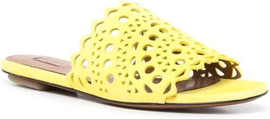Alaïa Platte sandalen Yellow Dames