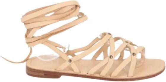 Alaïa Pre-owned Leather sandals Beige Dames