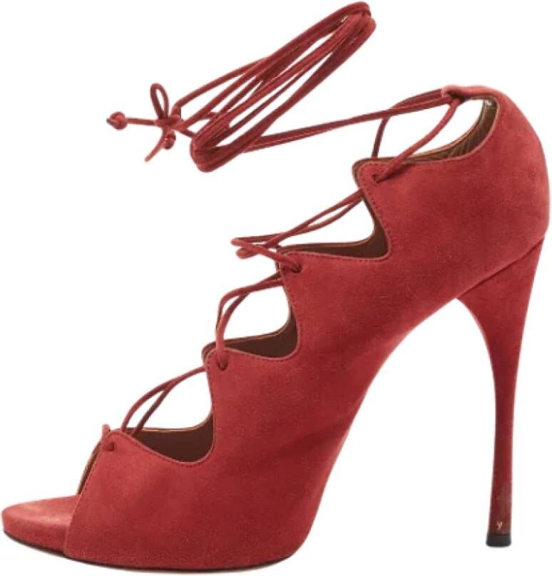 Alaïa Pre-owned Suede heels Red Dames