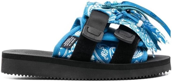 Alanui Blauwe Paisley Franje Sandalen