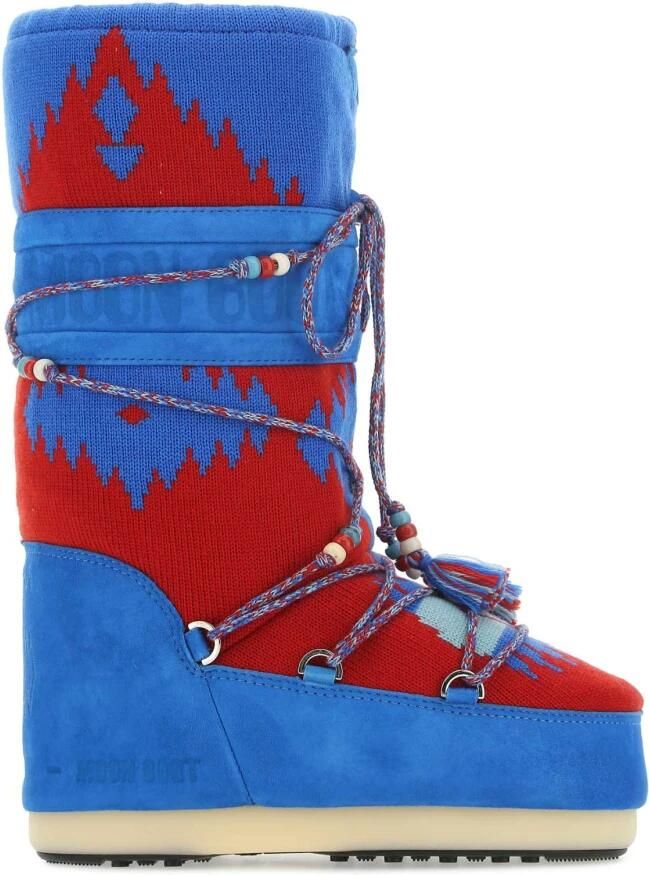 Alanui Veelkleurige suede en stoffen laarzen Blauw Heren - Foto 2