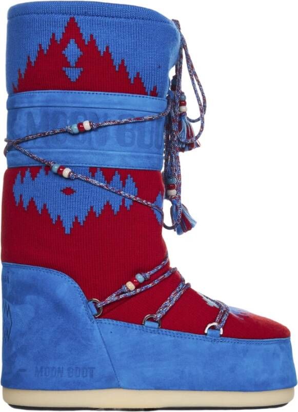 Alanui Veelkleurige suede en stoffen laarzen Blauw Heren