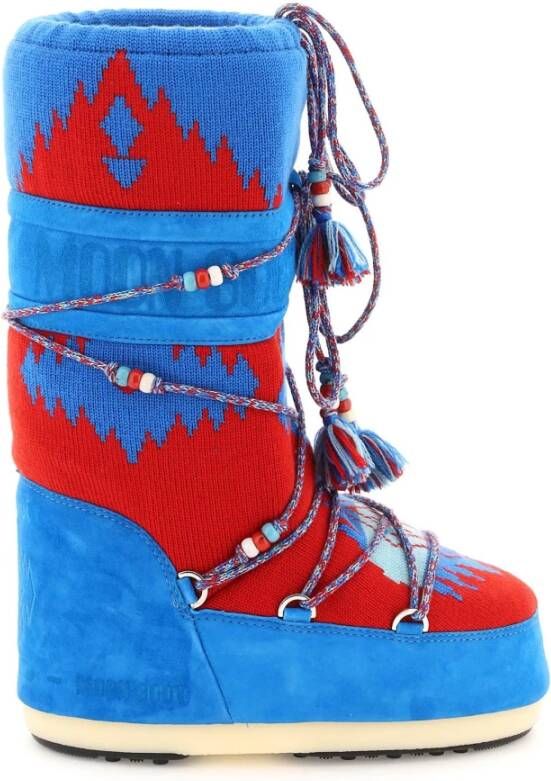 Alanui icon knit apres-ski boots x moon boot Blauw