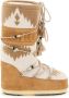 Alanui Tweekleurige suede en stoffen laarzen Beige - Thumbnail 1
