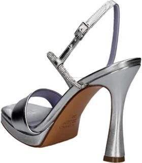 Albano Leren sandalen met strass en hoge hak - Foto 2