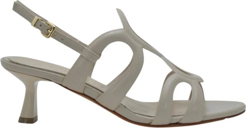 Albano Beige Leren Sandalen met Verstelbare Band