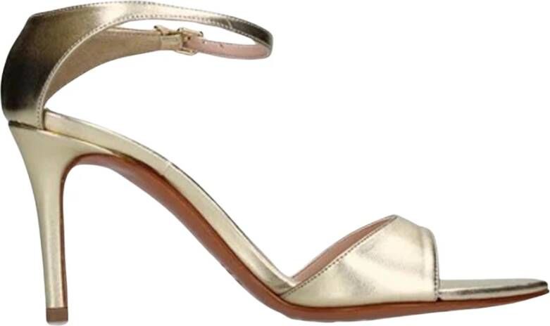 Albano Grijze leren sandalen met enkelband