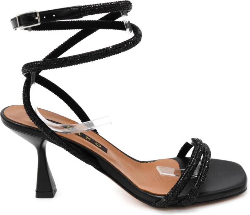 Albano Rhinestone High Heel Sandals Black Dames
