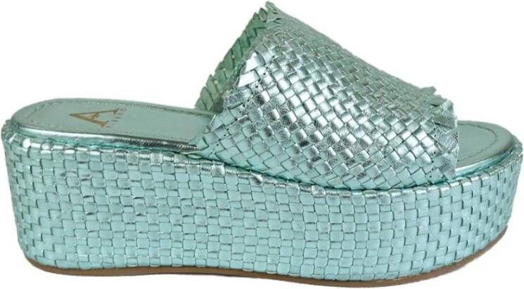 Albano Wedges Green Dames