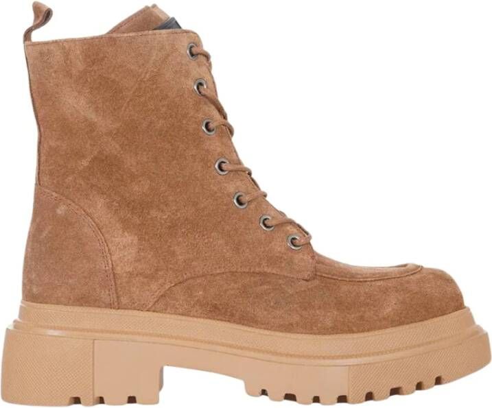 Albano Winter Suède Enkellaars met Rubberen Zool