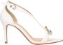 Albano Witte leren sandalen met steendetail - Thumbnail 1