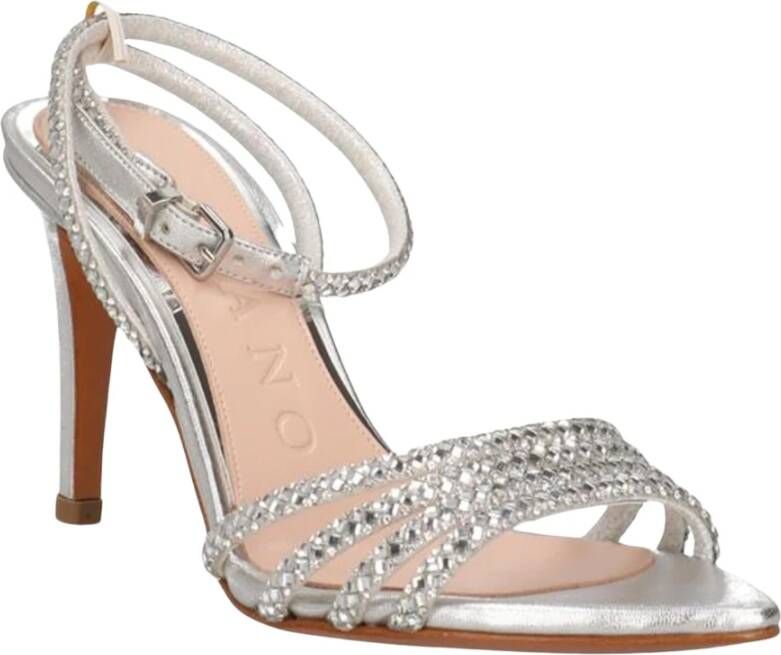 Albano Zilveren Sandaal met Strass
