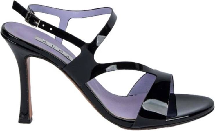 Albano Zwarte lakleren enkelband sandalen Black Dames