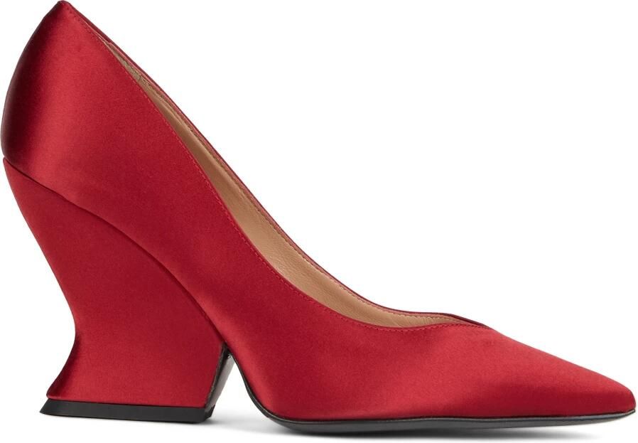 Alberta Ferretti Rode décolleté met sculpturale hak