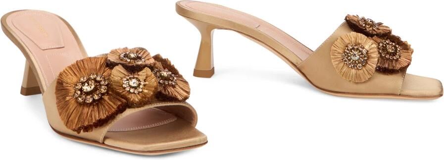 Alberta Ferretti Satijnen mules met hak - Foto 3