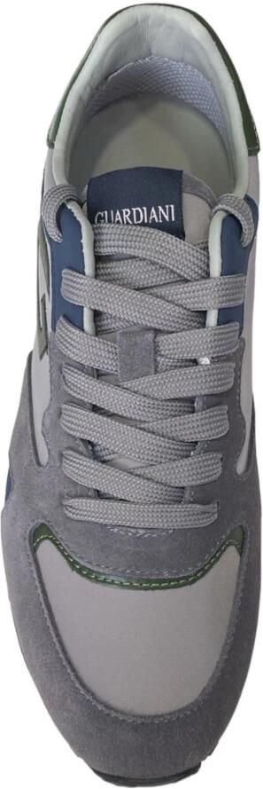 Alberto Guardiani Suede en Nylon Sneaker Grijs Groen Blauw Mannen Gray Heren